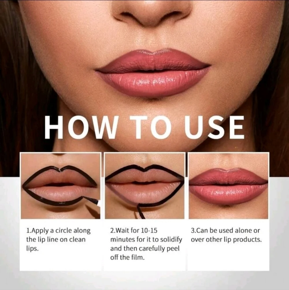 Lakerain Cool Cocoa Shade #4 Lip Liner Peel Off Tattoo New